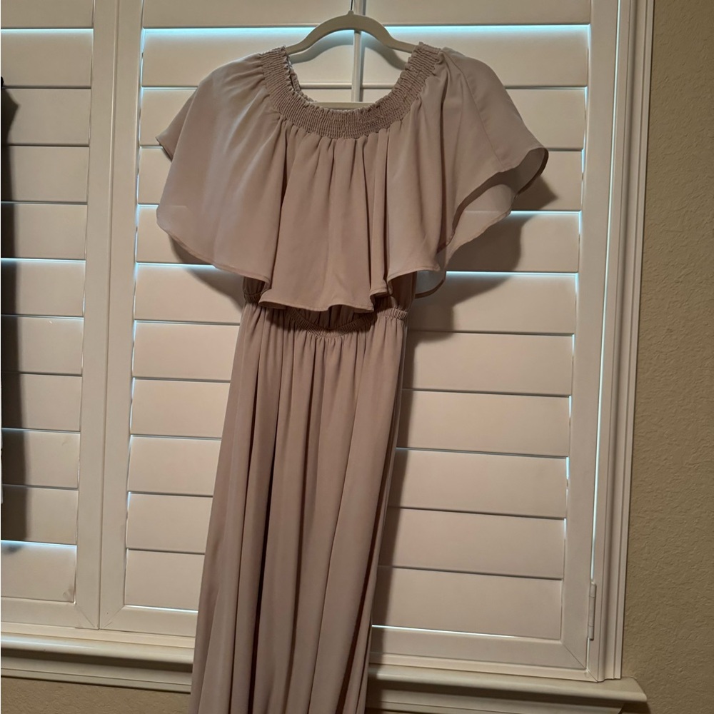Show Me Your MuMu Cream Gathered Dress